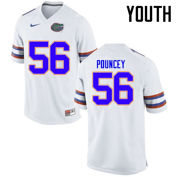 Florida Gators Youth #56 Maurkice Pouncey College Football Jersey White